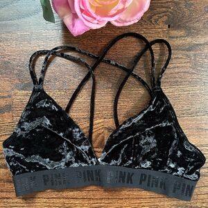 PINK Victoria's Secret Black Velvet Bra